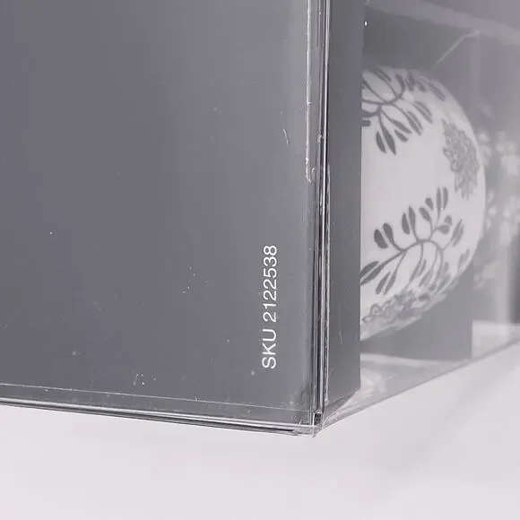 Pier 1 Imports AKINA Tea Pot Four Cup Set Porcelain Black White Pattern NEW - Picture 7 of 10